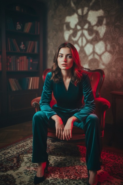 Ретро-комната с цветным светом